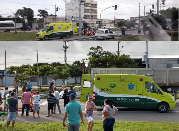 Vítima socorrida em estado grave em acidente entre moto e carro em Sooretama