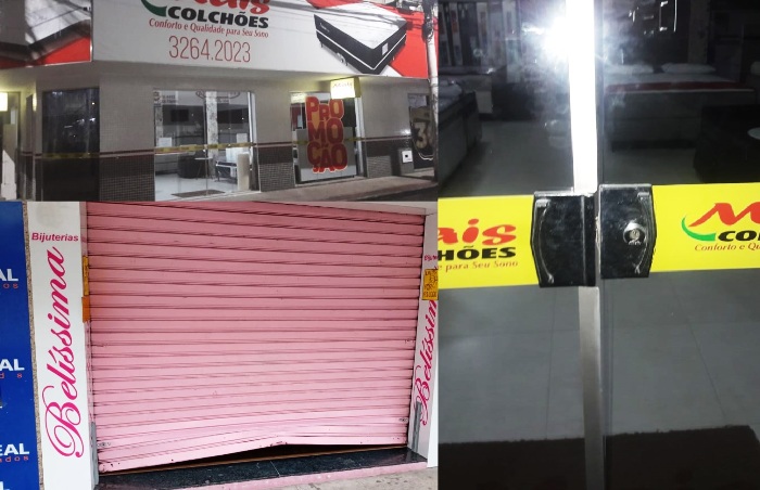 Bandidos arrombam lojas no Centro de Linhares
