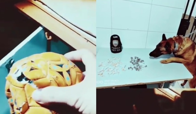 Traficantes escondiam droga dentro de bola de futebol, no Movelar
