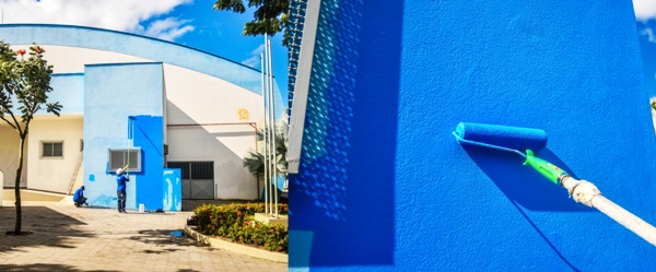 Nova pintura em ginásio pichado chama a atenção em Linhares