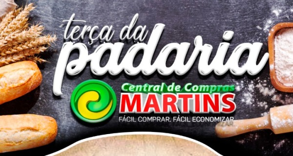 Terça da Padaria com 12 itens da lista de ofertas no Martins