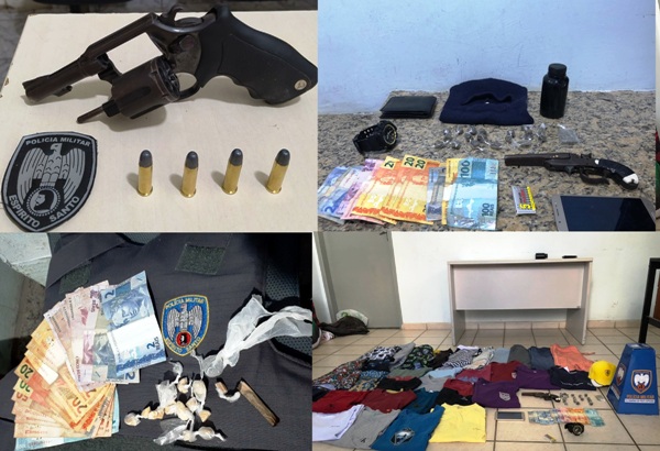 PM em ação: Armas, drogas e produtos de furto apreendidos