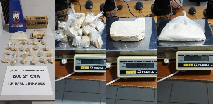Mulher da Serra e homem de Linhares detidos em grande apreensão de drogas em Linhares
