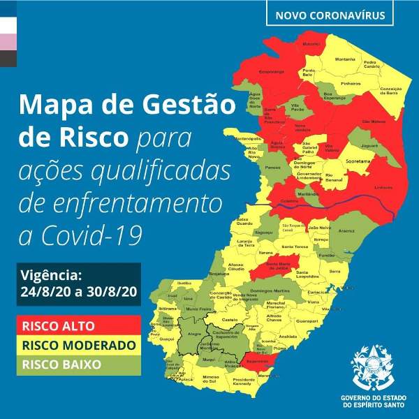 Covid-19: Linhares volta para o Risco Alto no Mapa do Governo do Estado