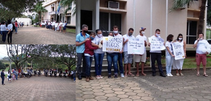 Morte de Viviane Liberato: Luto se transformou em luta, diz cartaz durante manifesto em frente ao Fórum de Rio Bananal