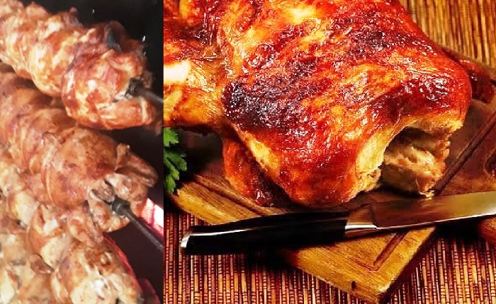 Entrega em casa: Frango assado delicioso no almoço de domingo