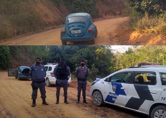 PM recupera Fusquinha que estava em poder de bandidos em Linhares
