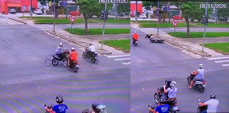 Motos colidem em cruzamento da BR-101, em Linhares
