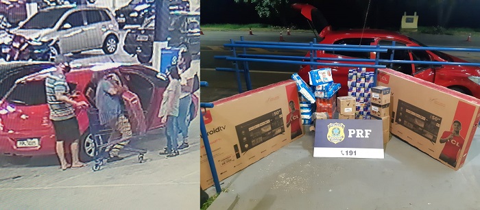 PRF prende homem que furtou TVs e mercadorias em loja de grande porte em Linhares