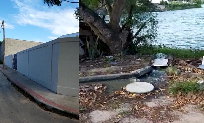 Outro vídeo: Esgoto in natura continua jorrando rumo à lagoa em Linhares