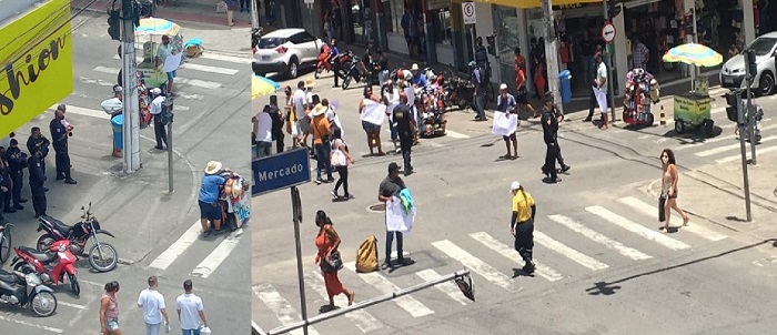 Vídeo: Queremos trabalhar, gritam ambulantes no Centro de Linhares