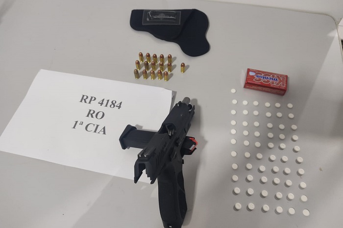 Pistola e mais de 60 rebites apreendidos no Lagoa do Meio