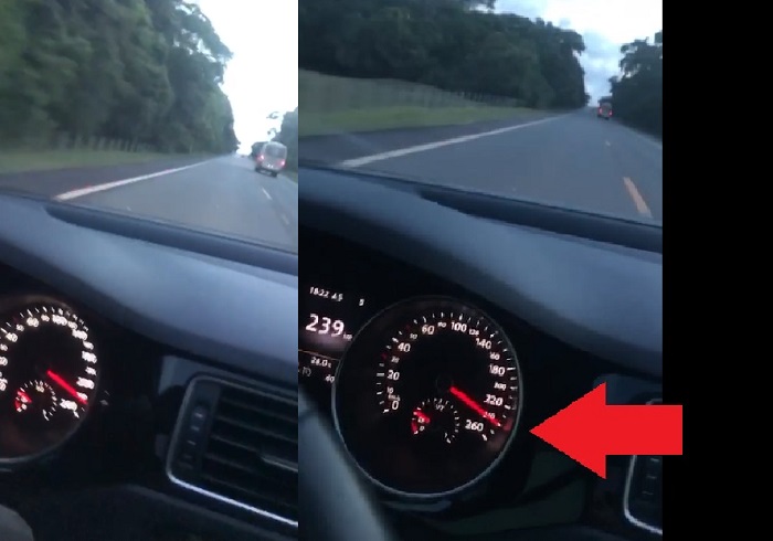 Estrada do Pontal: Motorista dirige a quase 250km/h e ainda pede pra filmar