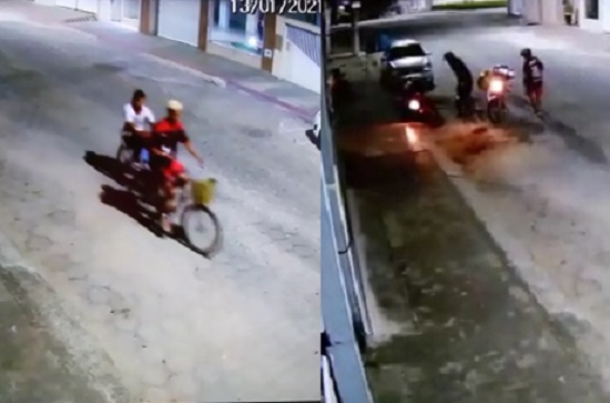 Vídeo: Bandidos furtam duas motos e botijas de gás no BNH