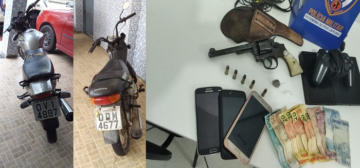 Motos, arma munições, droga e dinheiro apreendidos, e trio detido em Sooretama
