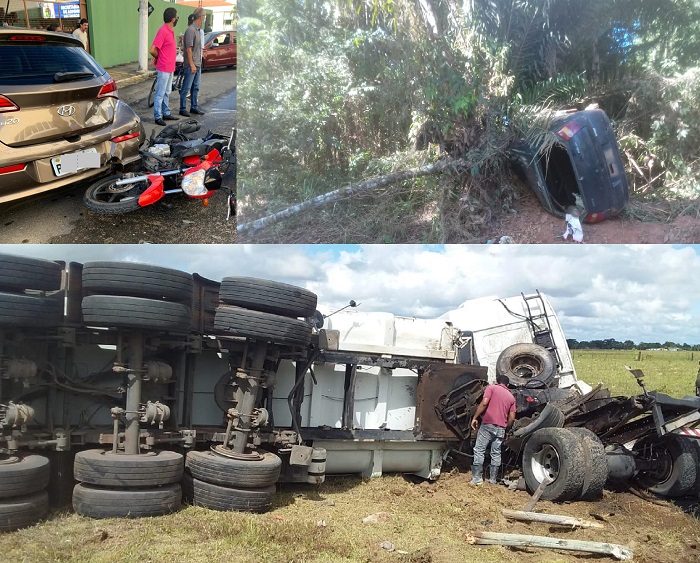 Capotamento na Estrada de Povoação tombamento na Estrada do Pontal, e colisão no Centro