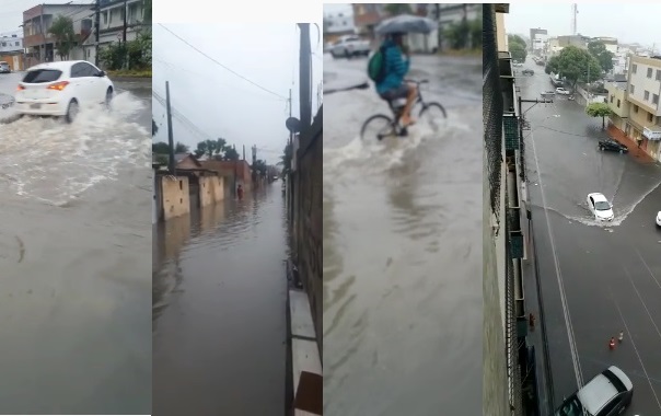 Vídeo: Segunda-feira com alagamentos que tomam conta dos bairros de Linhares