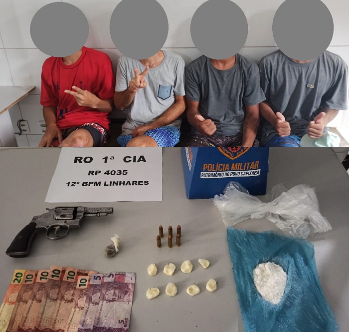 PMs Sombras acabam com organização de baile funk, apreendem drogas, arma e levam 4 para a delegacia