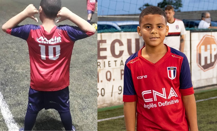Futebol: Menino de 7 anos impressiona pelo tamanho e garra dentro das 4 linhas
