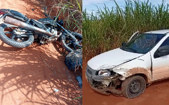 Vídeo: Acidente entre carro do Saae e moto na Estrada de Regência
