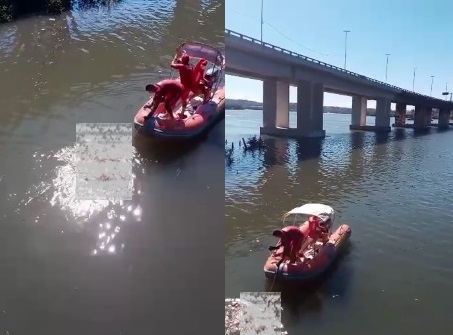 Bombeiros resgatam corpo no Rio Doce 
