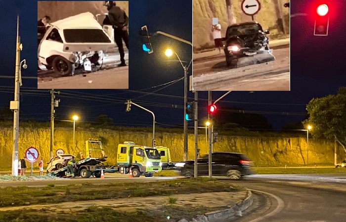 BR-101: Carro fica irreconhecível, mas ocupante sofre ferimento leve na BR-101, em Linhares