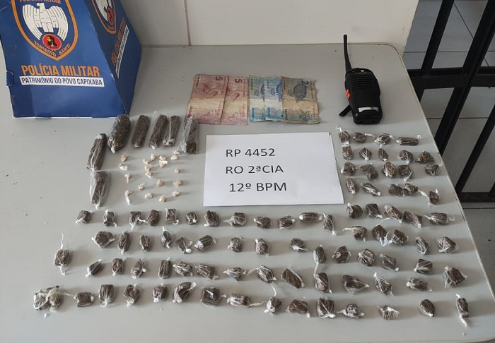 Correria desesperada e apreensão de droga no Aviso em ação da PM nesta segundona