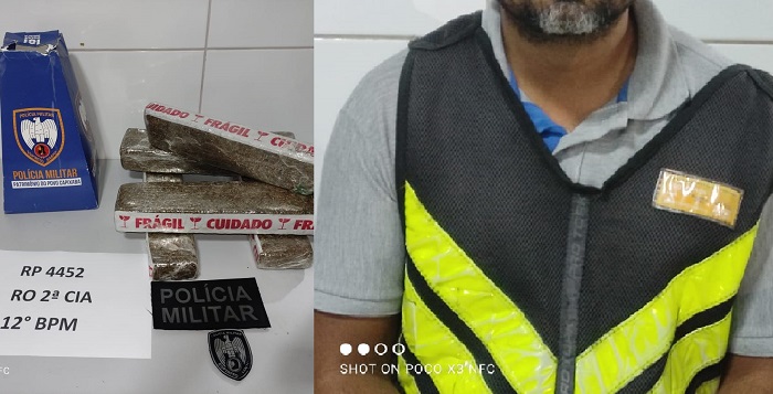Motoboy flagrado com com mochila cheia de tabletes de maconha em Linhares