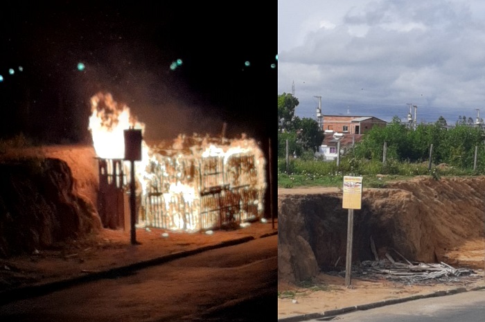 Moradores incendeiam barraco usado por usuários de drogas no Jocafe 1