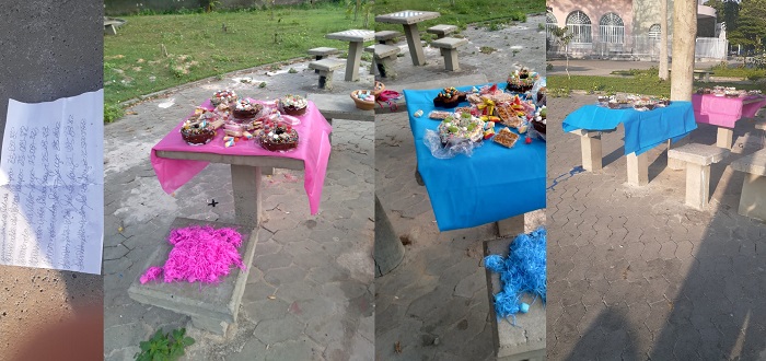 Vídeo: Ritual chama a atenção no Jardim Laguna. Nomes estão em um bilhete