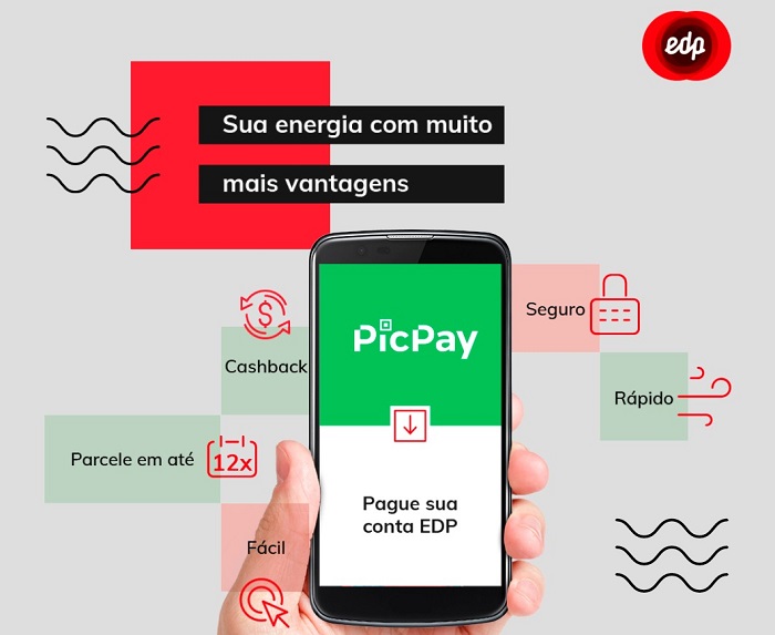 Clientes da EDP terão cashback de até R$ 15 no pagamento da conta de energia pelo PicPay