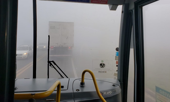 Linhares e Sooretama: Neblina quase zera visibilidade na BR-101