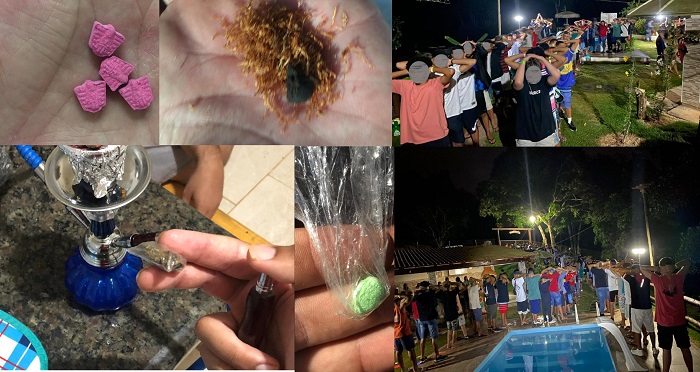 Polícia acaba com festa clandestina regada a muita droga em Rio Bananal