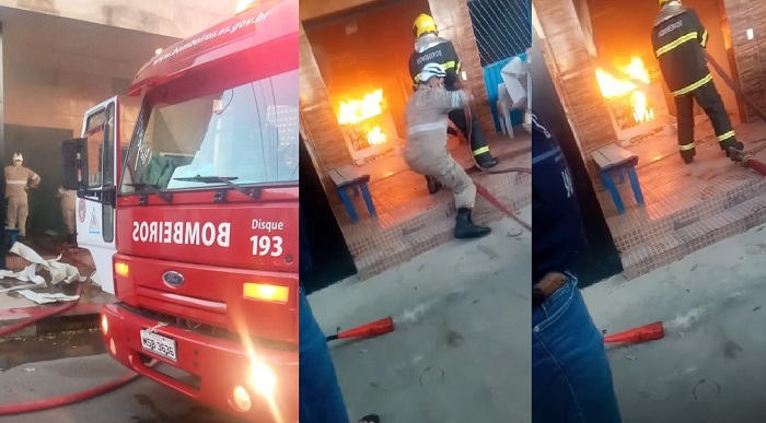 Vídeo: Fogo consome bar no bairro Aviso