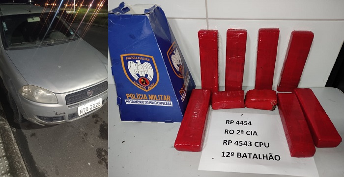 Mais de 4 kg de maconha apreendidos no Aviso. Droga estava na carroceria de Picape Strada