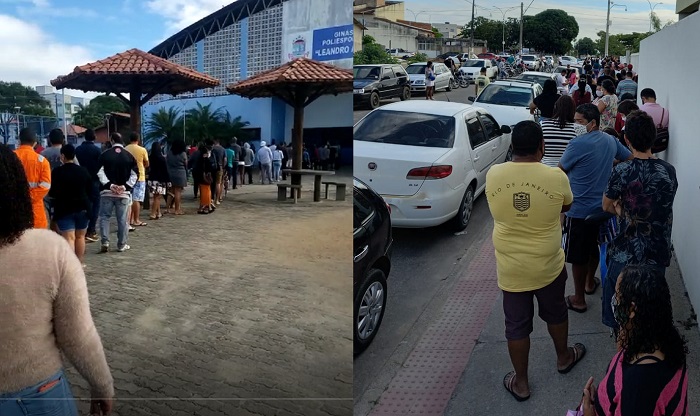 Vídeo: Muita aglomeração para vacinar contra Covid-19 em Linhares