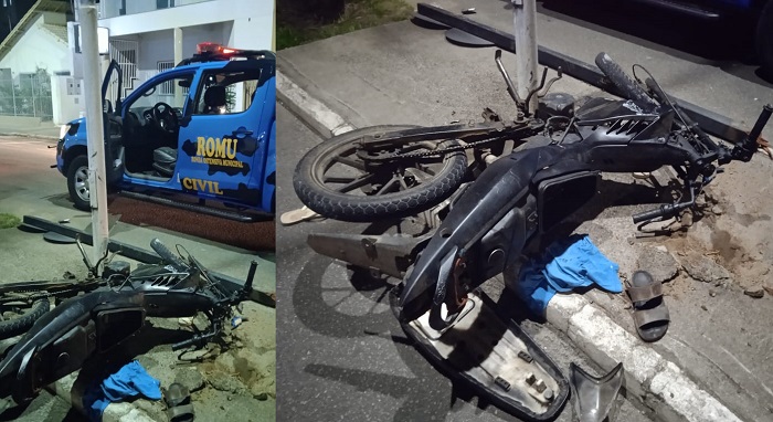 Dupla rouba vítimas em ponto de ônibus, foge de Shineray e é pega pela GCM em Linhares