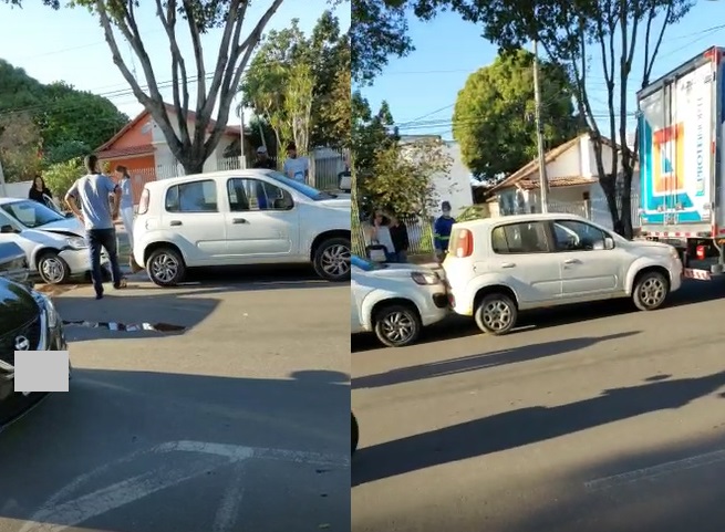 Engavetamento de veículos complica início da manhã no Shell. Vídeo: