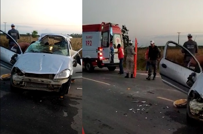 1 óbito e 4 feridos após Celta capotar no interior de Linhares. 1 dos feridos é 1 criança