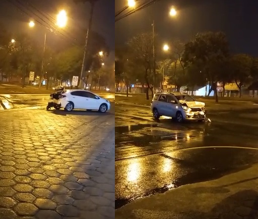 Vídeo: Carros colidem em cruzamento da BR-101 em Linhares