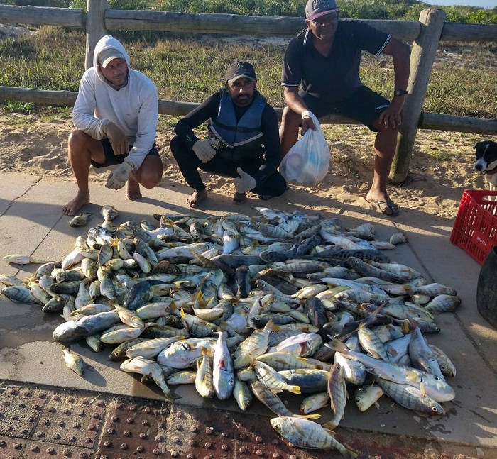 Pescadores “fazem a festa” no mar de Pontal do Ipiranga
