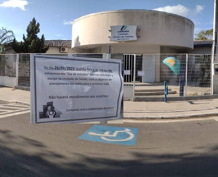 Aviso no portão anuncia Posto de Saúde fechado, e leitor se revolta no São José