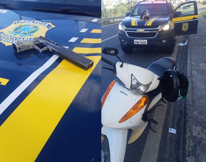 Condutores de moto roubada presos pela PRF na BR-101