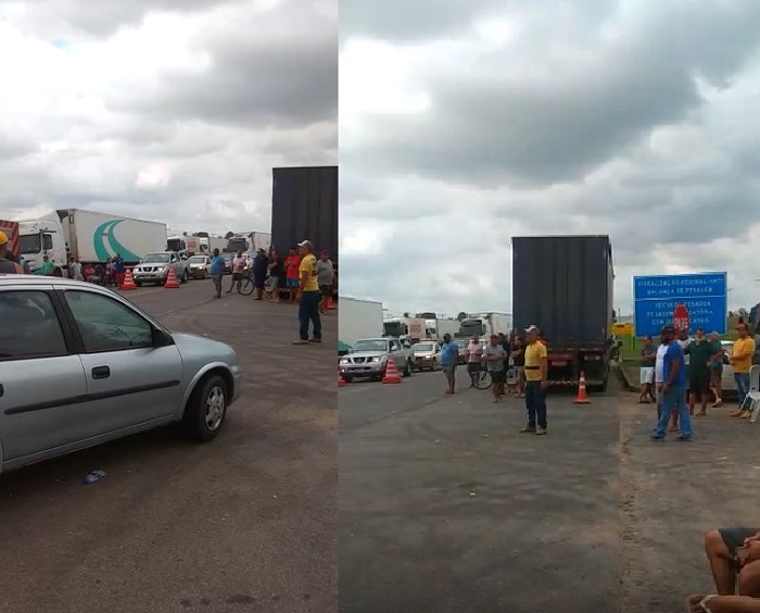 Paralisação dos caminhoneiros em Linhares: Só carro de passeio e veículos oficiais passam na BR-101