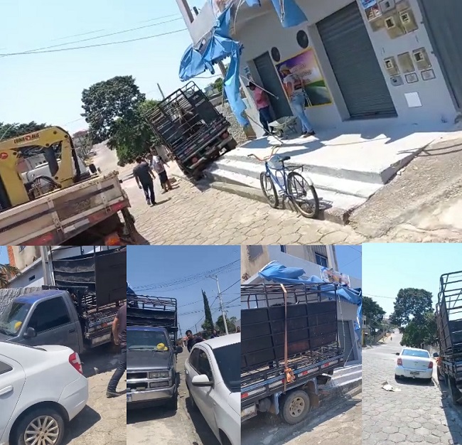 Caminhão desgovernado desce ladeira e assusta moradores no bairro Aviso