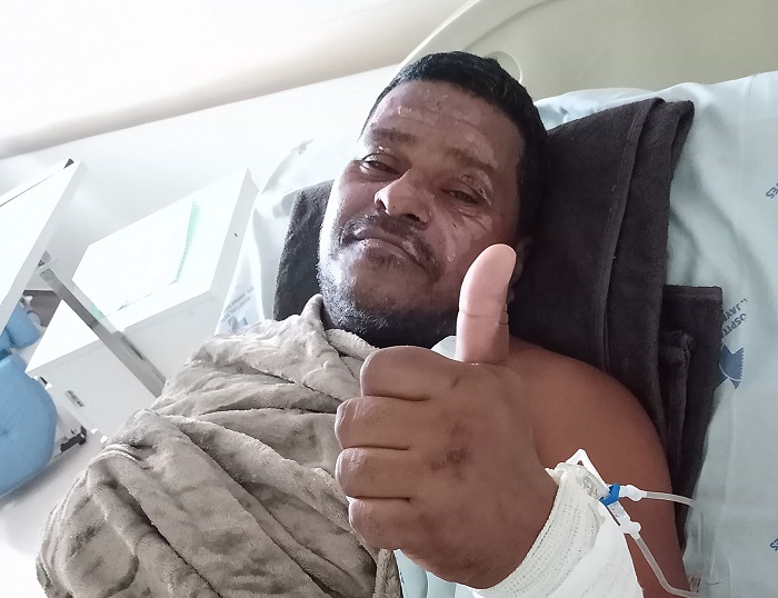 Sgto Samoura sofre grave acidente em casa, esposa relata como foi e diz que não tem previsão de alta