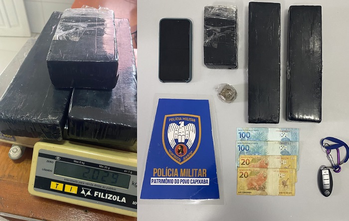 PM apreende 2 kg de maconha com motorista de Nissan Livina no Lagoa do Meio