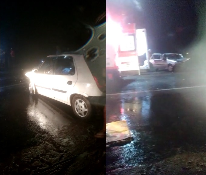 Colisão frontal deixa 5 feridos na Estrada do Pontal, perto do Residencial Rio Doce