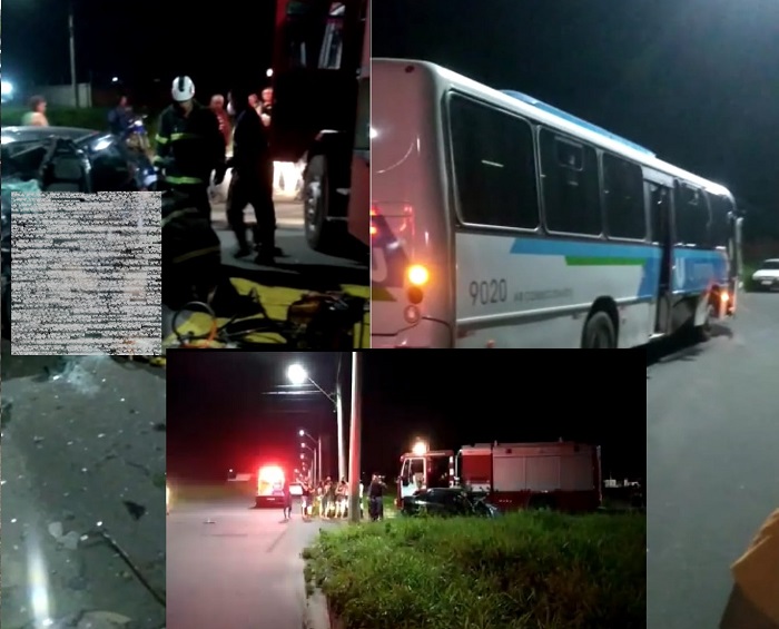 Jovem m0rre em acidente entre carro e ônibus no Planalto