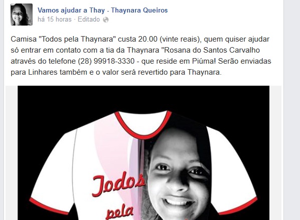 Thay: página lança camiseta para ajudar vítima que ficou cega em tiroteio dentro de igreja